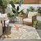 Homeroots 5' X 7' Ivory Orange and Blue Indoor Outdoor Area Rug 527629 - alternate 8