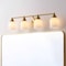Jonathan Y Lydia 33.25" 4-Light Farmhouse Cottage Metal LED Vanity Light with Frosted Glass Shades, Brass Gold JYL7552B - alternate 5