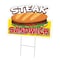 Signmission Steak Sandwich Die Cut Yard & Stake outdoor plastic coroplast window, C-DC-1824-DS-Steak Sandwich19 C-DC-1824-DS-Steak Sandwich19 - alternate 1
