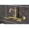 Kingston Brass Two-Handle Wall Mount Bridge Kitchen Faucet, Brushed Brass KS2447AL - alternate 6