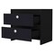 Homeroots 22" Black Wood Two Drawer Nightstand 534889 - alternate 1