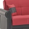 Homeroots 89" Black Burgundy Faux Leather Velvet Convertible Futon Sleeper Sofa w/ Toss Pillows And Storage 607113 - alternate 6