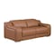 Homeroots 76in Cognac and Silver Italian Leather Power Reclining Loveseat With Storage 633752 - alternate 8