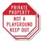 Signmission Private Property Not a Playground K, 6 inch X 6 inch, Plastic Sign, 2PK OC-P-2PACK-6-162 - alternate 1