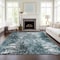 Homeroots 3' X 5' Teal Blue Gray And Charcoal Abstract Washable Indoor Outdoor Area Rug 582926 - alternate 7