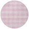 Homeroots 8' Pink And Gray Round Plaid Washable Indoor Outdoor Area Rug 595507 - alternate 5