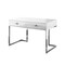 Homeroots 47" White and Silver Writing Desk With Two Drawers 543797 - alternate 4