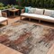 Homeroots 8' X 10' Rust And Beige Abstract Washable Indoor Outdoor Area Rug 630630 - alternate 1