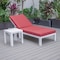 Leisuremod Chelsea Modern Outdoor White Chaise Lounge Chair With Side Table & Red Cushions CLTW-77R - alternate 7