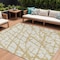 Homeroots 9' X 12' Gold And Ivory Abstract Washable Indoor Outdoor Area Rug 614351 - alternate 1