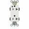 Leviton Straight Blade Receptacle, 5-20R, 20 A, 125V AC, Flush Mount, Self-Grounded M1636-PLW - alternate 1