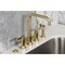 Kingston Brass Bridge Kitchen Faucet with Brass Sprayer, Brushed Brass KS8287CTLBS - alternate 5