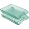 Acrimet Facility 2 Tier Letter Tray Front Load Size Desktop File Organizer Plastic Clear Green 263.5 - alternate 1