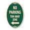 Signmission No Parking Tow Away Zone with Left Arrow, 12 In X 18 In Architectural Oval, Heavy Gauge Aluminum A-OV-G-1218-23610 - alternate 1