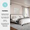 Martha Stewart Jett King Size Solid Wood Platform Bed w/Upholstered Base/Inset Paneled Headboard, Dark Brown/Beige MG-0900271F-K-DKBRN-BG-MS - alternate 8