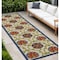 Homeroots 10' Navy Blue Beige Green Blue And Red Floral Indoor Outdoor Runner Rug 546781 - alternate 6