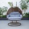 Leisuremod Mendoza Dark Brown Wicker Hanging 2 person Egg Swing Chair with Charcoal Cushions MSCDBR-53CBU - alternate 6