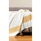 Homeroots 50" X 60" Yellow Woven Cotton Striped Throw Blanket with Tassels 516507 - alternate 7