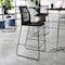 Flash Furniture HERCULES Series Black Stack Bar Stool with Air-Vent Back and Black Powder Coated Sled Base, 3PK 3-RUT-498A-BS-BK-GG - alternate 8