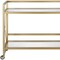 Homeroots Brass Steel And Glass Rolling Bar Cart 530460 - alternate 5