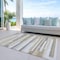 Homeroots 3' X 5' Ivory Beige And Taupe Striped Washable Indoor Outdoor Area Rug 613284 - alternate 8
