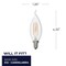 Bulbrite 60w CA10 Clear Dimmable Edison Style Filament LED Light Bulb (E12) Candelabra Screw Base, 3000K, 4PK 861587 - alternate 4
