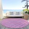 Homeroots 8' Blush And Ivory Round Striped Washable Indoor Outdoor Area Rug 595855 - alternate 6