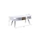 Homeroots 44" White and Black Melamine Veneer And Metal Coffee Table With Drawer And Shelf 490563 - alternate 6