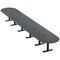 Skutchi Designs 22ft Racetrack Conference Table With Power | Harmony Series | 22 Person Meeting Room Table HAR-RAC-48X264-T.BK-WA7949-EBLK - alternate 1