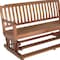 Homeroots 60in Brown Solid Teak Outdoor Glider Bench 476413 - alternate 5