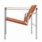 Homeroots 24" Terra Cotta and Silver Faux Leather and Stainless Adjustable Back Arm Chair 667639 - alternate 4