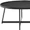 Homeroots 35" Black Wood And Metal Round Frame Coffee Table 370463 - alternate 5
