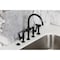 Kingston Brass Bridge Kitchen Faucet with Brass Sprayer, Matte Black KS2330TKL - alternate 6