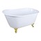 Kingston Brass 48" Cast Iron Oval Single Slipper Clawfoot Tub, No Faucet Drillings, White/Polished Brass VCTND4828NT2 - alternate 1