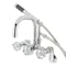 Kingston Brass Three-Handle 2-Hole Adjustable Wall Mount Clawfoot Tub Faucet with Knurled Handle and Hand Shower AE8451RKX - alternate 1