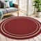 Homeroots 4' Red And Ivory Round Indoor Outdoor Area Rug 545946 - alternate 9