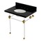 Kingston Brass 30" Black Granite Console Sink with Acrylic Legs, 8-Inch, 3-Hole, Black Granite/Brushed Brass KVPK3030KA7 - alternate 1