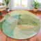 Homeroots 8' Artichoke Green And Taupe Round Abstract Washable Indoor Outdoor Area Rug 630425 - alternate 5