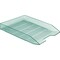 Acrimet Stackable Letter Tray Front Load Letter Size Document Organizer Plastic Clear Green 1 Unit 211.5 - alternate 1