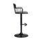 Homeroots Gray and Black Faux Leather with Metal Swivel Low Back Adjustable Height Bar Chair 534446 - alternate 6