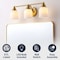Jonathan Y Lydia 24" 3-Light Farmhouse Cottage Metal LED Vanity Light with Frosted Glass Shades, Brass Gold JYL7551B - alternate 6