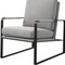 Homeroots 35" Light Gray and Black Velvet And Metal Lounge Chair 554180 - alternate 3