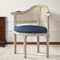 Homeroots 24" Navy Blue And Beige Linen Arm Chair 534000 - alternate 4