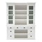 Homeroots 87" White Wood Bookcase with Glass Doors Drawers and Baskets 397667 - alternate 9