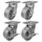 Hyw Products Heavy Duty Caster Set 5in Steel Wheels, 2 Swivel & 2 Swivel with Brake, 4PK 40-50S-A1-SS-2,40-50S-A1-SS-TB-2 - alternate 1