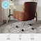 Martha Stewart Zaya Upholstered Office Chair in Saddle Brown/Polished Nickel CH-240230-1-BR-MS - alternate 9