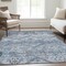 Homeroots 9' X 12' Sky Blue And Denim Blue Floral Washable Indoor Outdoor Area Rug 588868 - alternate 7