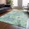 Homeroots 8' X 10' Teal Blue Green And Ivory Abstract Washable Indoor Outdoor Area Rug 587857 - alternate 8
