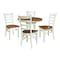 Whitewood Industries Rectangular Fixed Top Table W/ 4 Chairs, 36 in W, 29.9 in L, 36 in H, Parawood, Hickory/Shell, 5 K79-36RT-27B-C617-4 - alternate 1