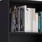 Homeroots 71" Black Four Tier Bookcase with Two Doors 546356 - alternate 11